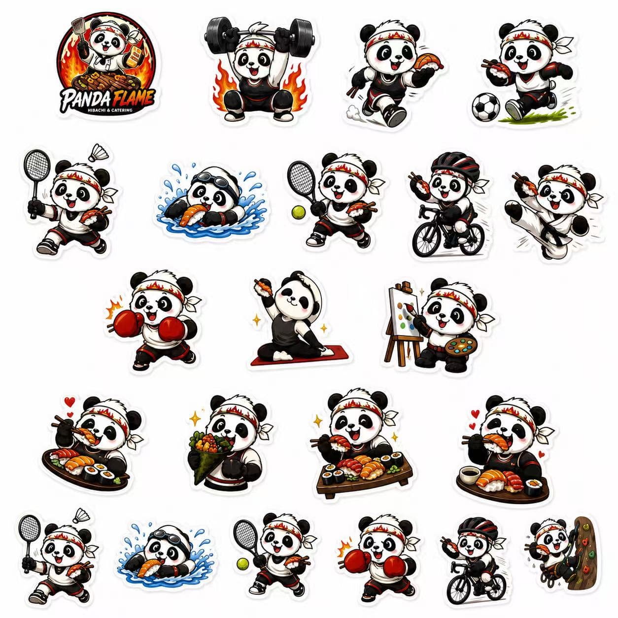 Panda Flame Stickers